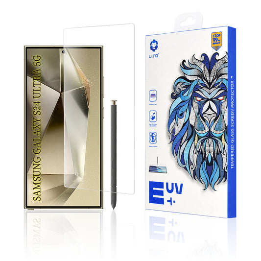Lito képernyővédő fólia Samsung Galaxy S24 Ultra S928-hoz, edzett üveg, UV ragasztó, 3D