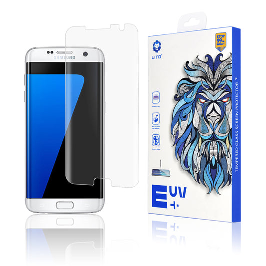 Lito képernyővédő fólia Samsung Galaxy S7 edge G935 készülékhez, edzett üveg, UV ragasztó, 3D