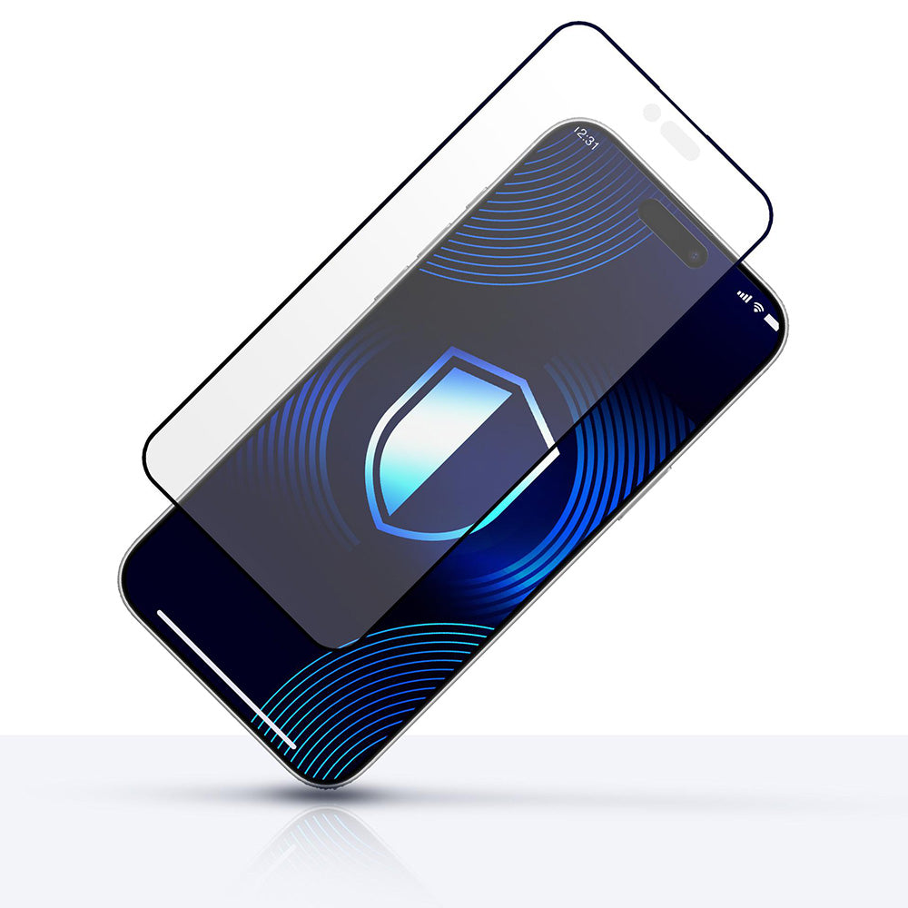 Matt 3MK HardGlass Max képernyővédő fólia Apple iPhone 17 Air-hez, Edzett üveg, Teljes ragasztás, Fekete