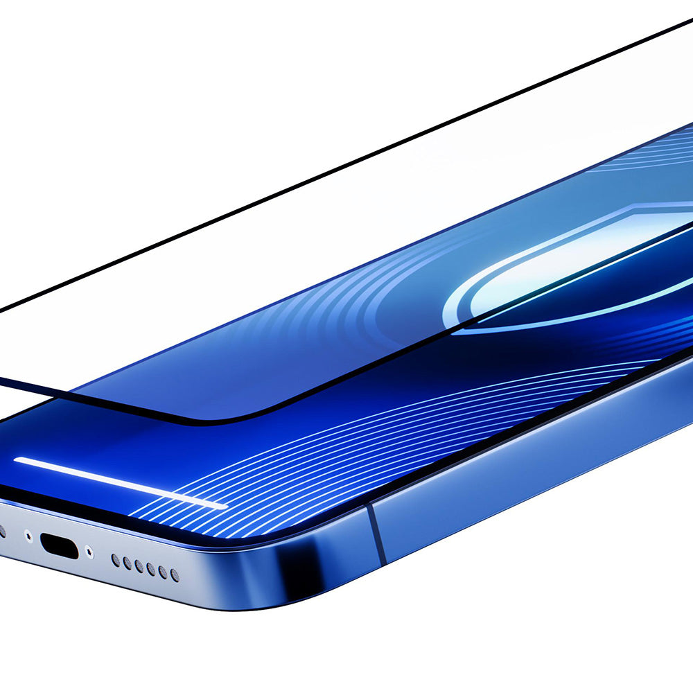 Matt 3MK HardGlass Max képernyővédő fólia Apple iPhone 17 Air-hez, Edzett üveg, Teljes ragasztás, Fekete