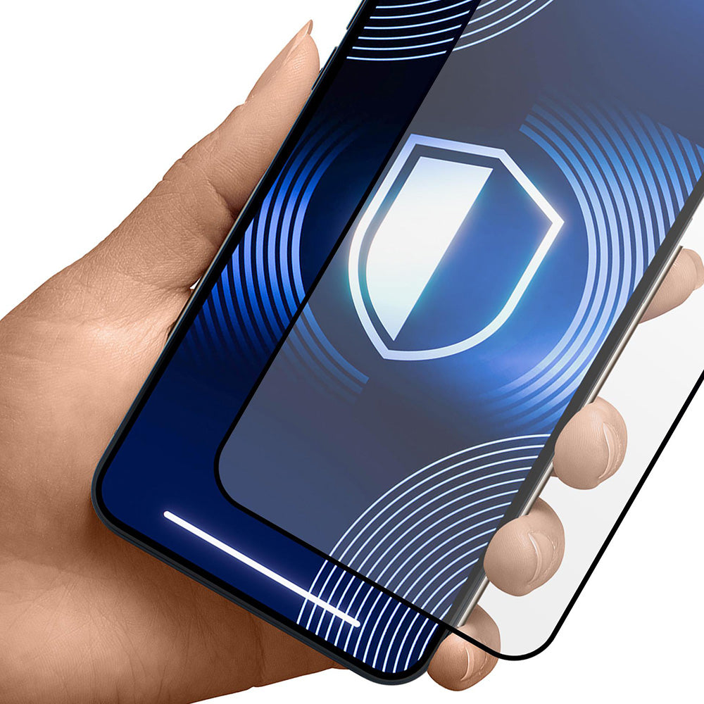 Matt 3MK HardGlass Max képernyővédő fólia Apple iPhone 17 Air-hez, Edzett üveg, Teljes ragasztás, Fekete
