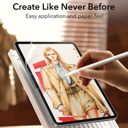 Matt ESR Paper Feel képernyővédő fólia Apple iPad Air 13 (2025) / Air 13 (2024) készülékekhez, Műanyag, Teljes ragasztás, 2 darabos készlet