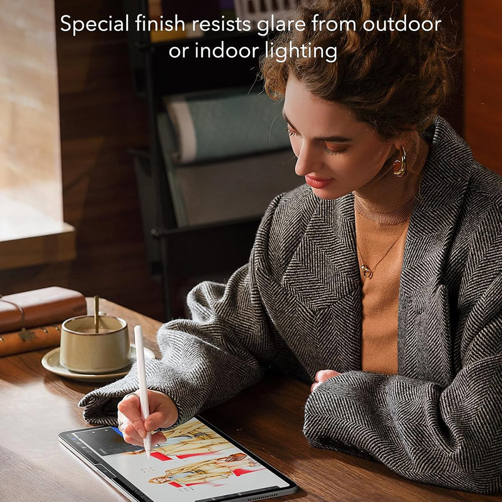 Matt ESR Paper Feel képernyővédő fólia Apple iPad Air 13 (2025) / Air 13 (2024) készülékekhez, Műanyag, Teljes ragasztás, 2 darabos készlet