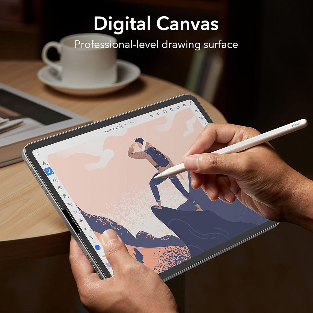 Matt ESR Paper Feel képernyővédő fólia Apple iPad Pro 12.9 (2022) / Pro 12.9 (2021) / Pro 12.9 (2020) készülékekhez, Műanyag, 2 darabos készlet