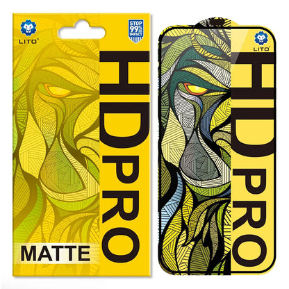 Lito HD Pro matt képernyővédő fólia Apple iPhone 16 Plus-hoz, edzett üveg, teljes ragasztó, fekete