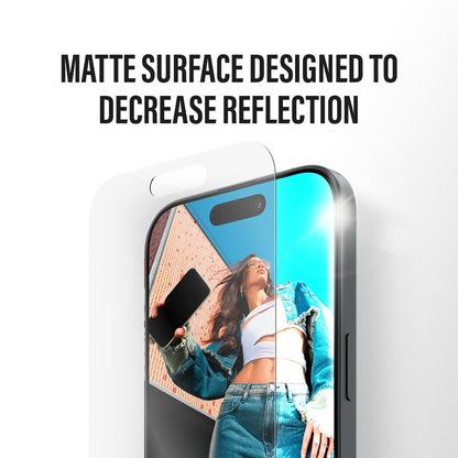 Matt PanzerGlass Armor EasyAligner védőfólia Apple iPhone 17 / 16 Pro készülékhez, Edzett üveg, Teljes ragasztás