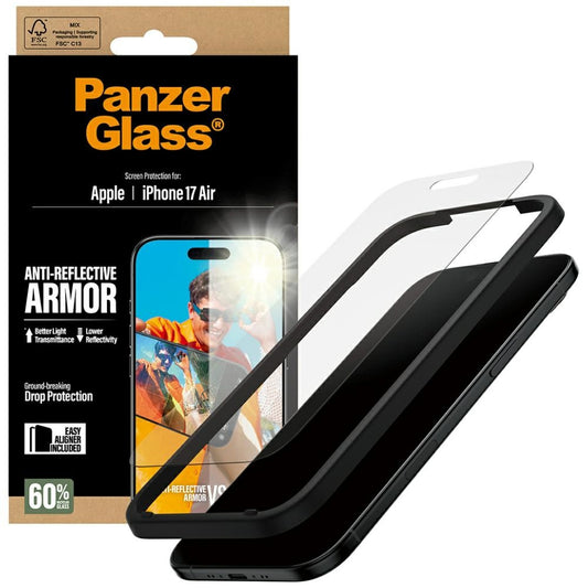 Matt PanzerGlass Armor EasyAligner képernyővédő fólia Apple iPhone 17 Air készülékhez, Edzett üveg, Teljes ragasztás