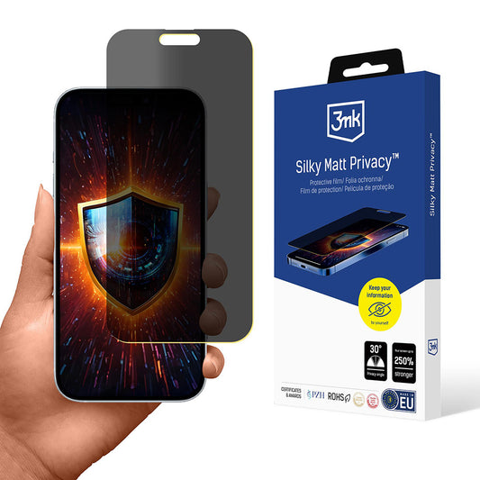 Matt Privacy 3MK Silky képernyővédő fólia Apple iPhone 17-hez, műanyag
