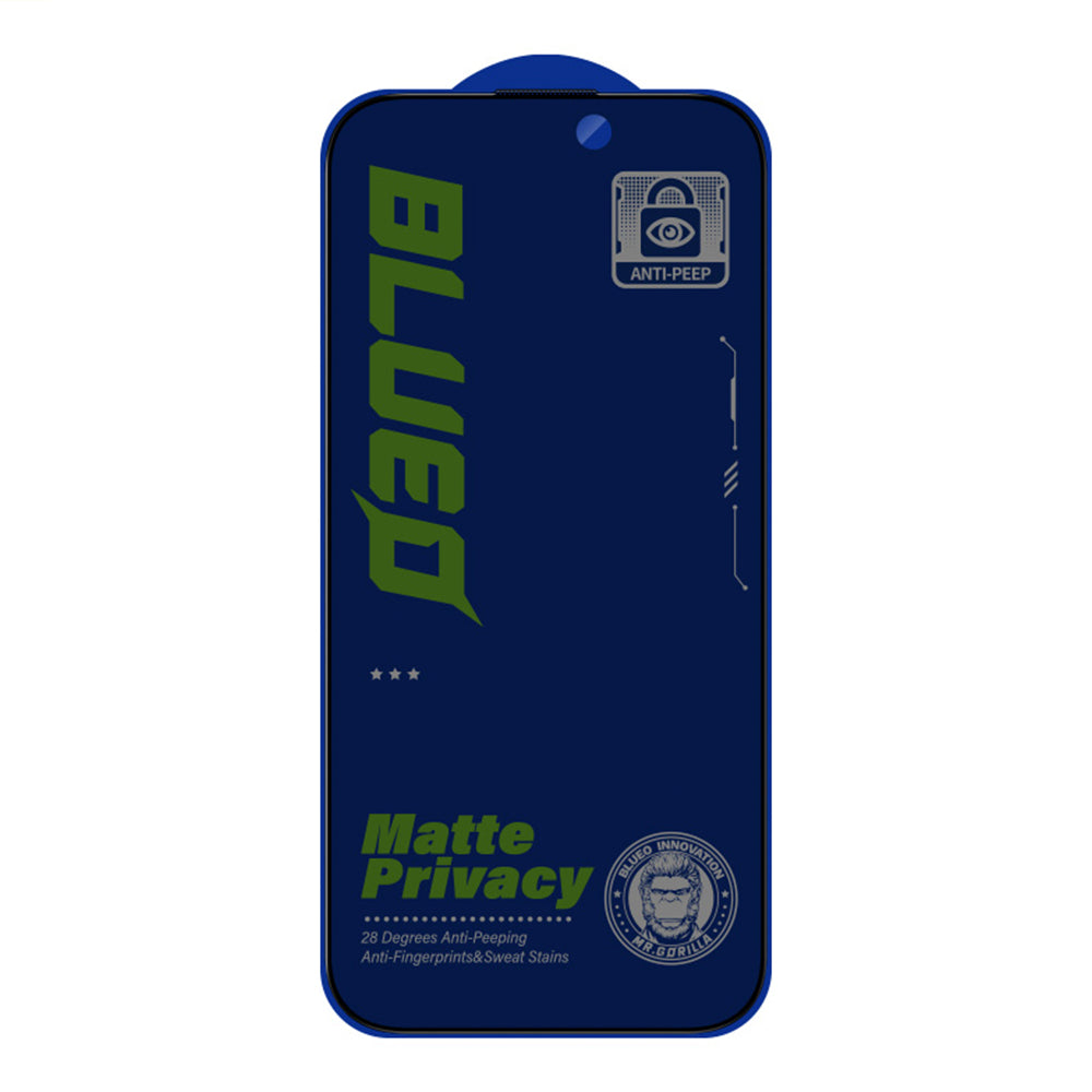 Blueo Matt Privacy Anti-Peep képernyővédő fólia Apple iPhone 15 Pro-hoz, edzett üveg, teljes ragasztóval