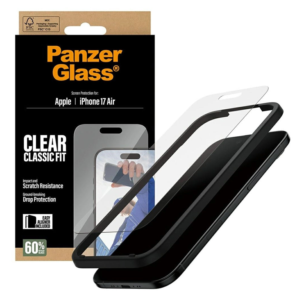 PanzerGlass Classic Fit EasyAligner védőfólia Apple iPhone 17 Air készülékhez, Edzett üveg, Teljes ragasztás