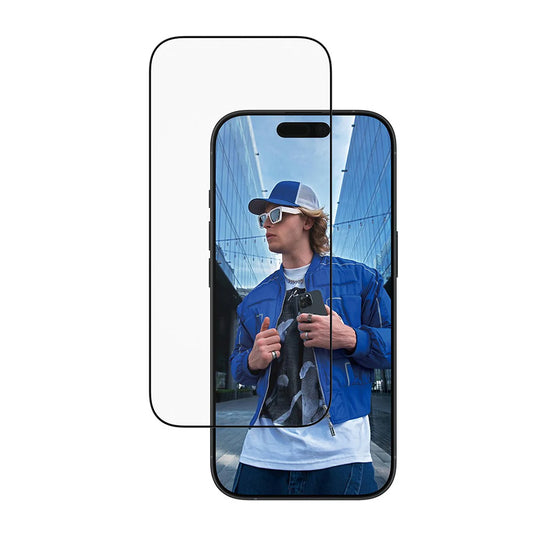 PanzerGlass Ultra-Wide Fit EasyAligner védőfólia Apple iPhone 17 / 16 Pro készülékhez, Edzett üveg, Teljes ragasztás, Fekete