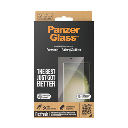 PanzerGlass Ultra-Wide Fit EasyAligner védőfólia Samsung Galaxy S24 Ultra S928 készülékhez, Edzett üveg, Teljes ragasztás, Fekete