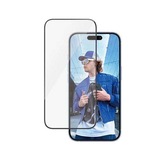 PanzerGlass Ultra-Wide Fit védőfólia Apple iPhone 16 / 15 készülékekhez, Edzett üveg, Teljes ragasztás, Fekete