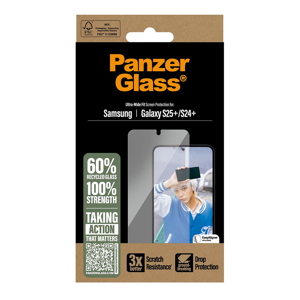 PanzerGlass Ultra-Wide Fit védőfólia Samsung Galaxy S25+ S936 / S24+ S926 készülékekhez, Edzett üveg, Teljes ragasztás