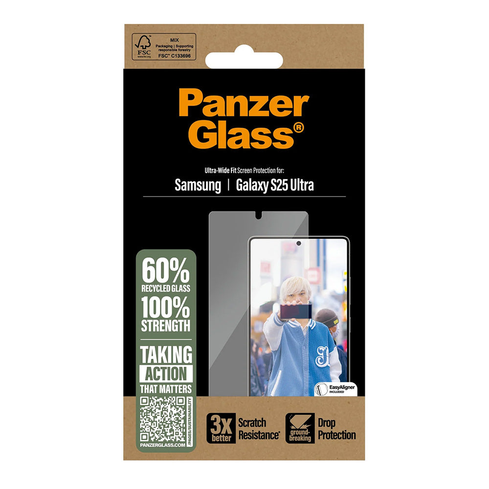 PanzerGlass Ultra-Wide Fit védőfólia Samsung Galaxy S25 Ultra S938 készülékhez, Edzett üveg, Teljes ragasztás