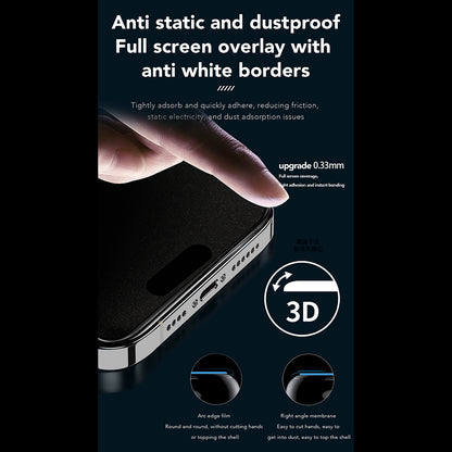 Anank 1X megerősített 360 fokos Privacy képernyővédő fólia Apple iPhone 16-hoz, biztonsági üveg, teljes ragasztó, 2.5D
