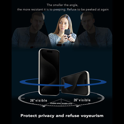 Anank 1X megerősített 360 fokos Privacy képernyővédő fólia Apple iPhone 16-hoz, biztonsági üveg, teljes ragasztó, 2.5D