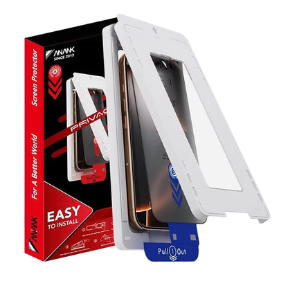 Anank 2X Reinforced Privacy Screen Protector for Apple iPhone 16 Pro Max, Tempered Glass, Full Glue, 2.5D