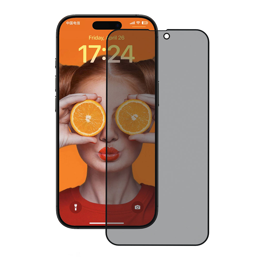 Anank 3X megerősített Privacy képernyővédő fólia Apple iPhone 15-höz, biztonsági üveg, teljes ragasztó, 2.5D
