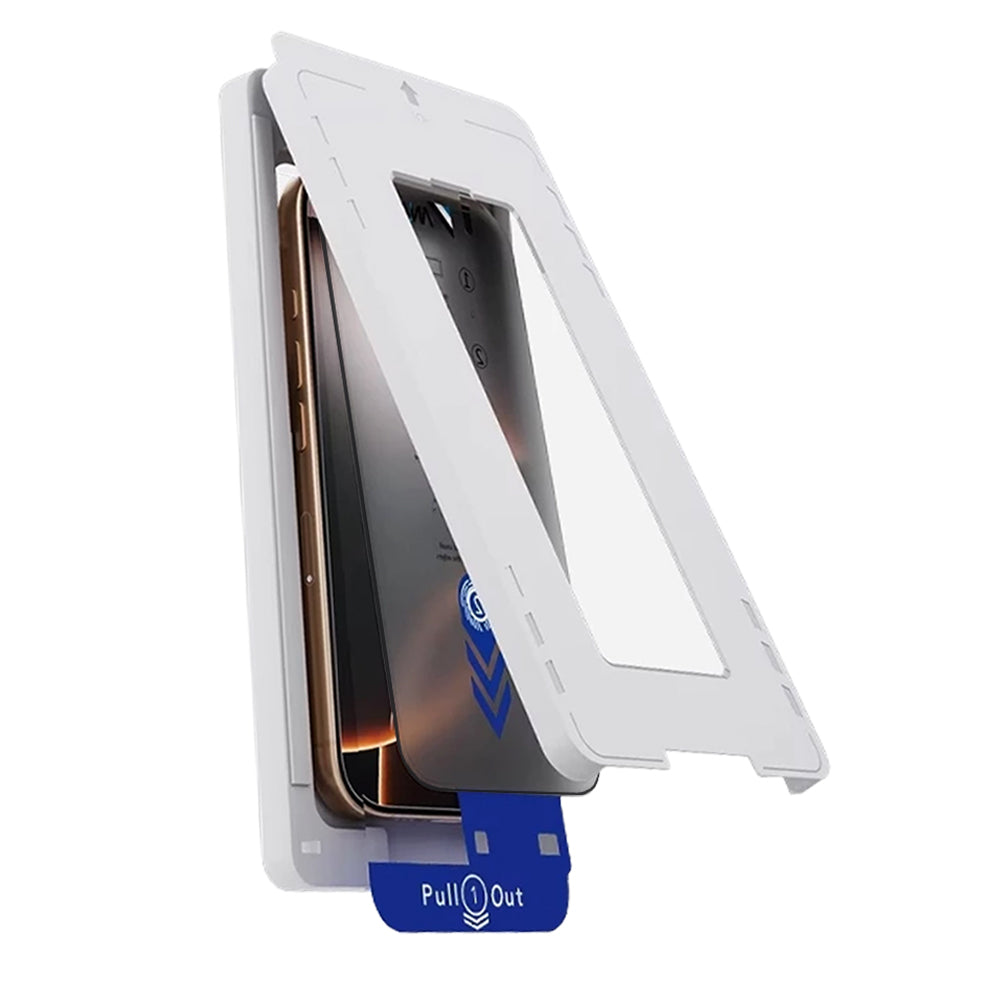 Anank 5X megerősített Privacy képernyővédő fólia alkalmazóval Apple iPhone 17 Pro-hoz, Edzett üveg, Teljes ragasztás, 2.5D