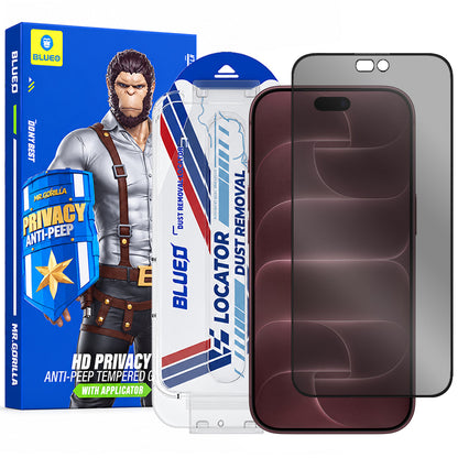 Blueo Anti-Peep Applicator Pro adatvédő kijelzővédő fólia Apple iPhone 18 Pro Max készülékhez, edzett üveg, teljes felületű ragasztással
