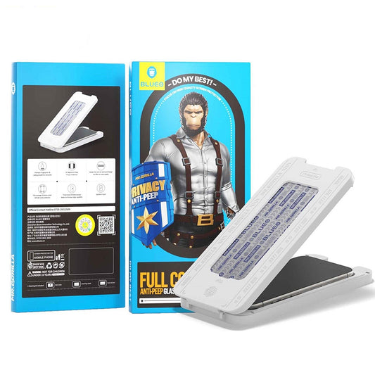 Képernyővédő fólia Privacy Blueo Anti-Peep az Apple iPhone 17 Pro Max / 16 Pro Max készülékekhez, Edzett üveg, Teljes ragasztás, 5 darabos készlet