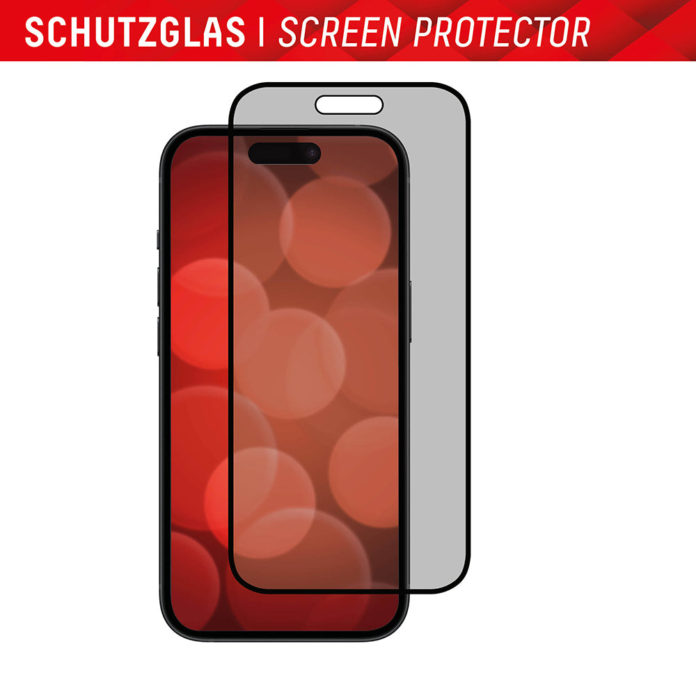 Displex Real Glass Privacy képernyővédő fólia Apple iPhone 16 Plus-hoz, biztonságos üveg, teljes ragasztóval