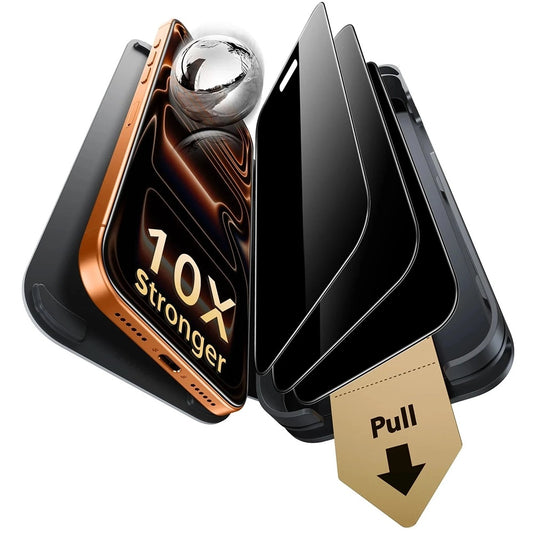 ESR Armorite Pro UltraFit Privacy képernyővédő fólia Apple iPhone 18 Pro Max készülékhez, edzett üveg, teljes ragasztó, 3 darabos készlet