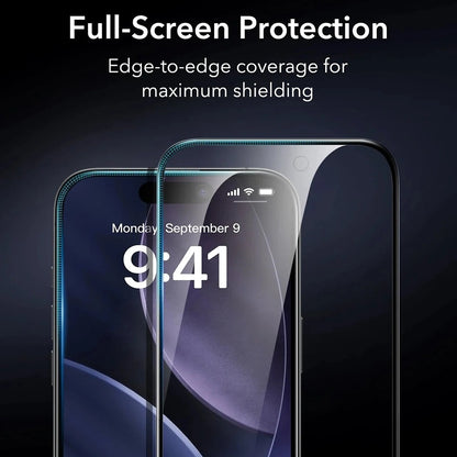 Privacy ESR Armorite UltraFit képernyővédő fólia Apple iPhone 17 Pro-hoz, Edzett üveg, Teljes ragasztás, 3 darabos készlet