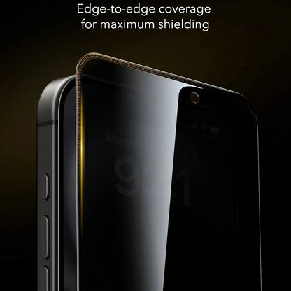 Privacy Screen Protector ESR UltraFit Armorite Pro for Apple iPhone 17 / 16 Pro, Tempered Glass, Full Glue, Set of 3 Pieces