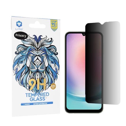 Lito Classic Privacy képernyővédő fólia Samsung Galaxy A24 4G A245 készülékhez, edzett üveg, teljes ragasztó, 2.5D