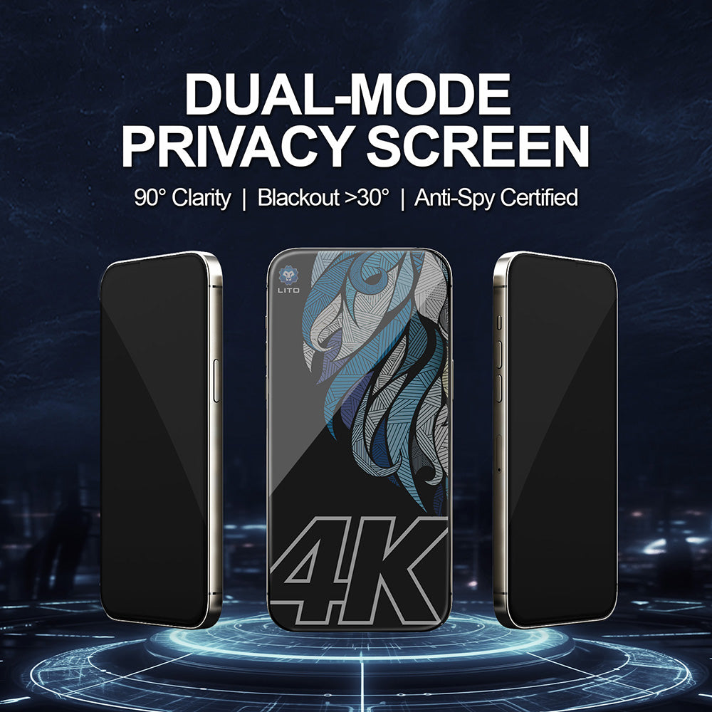 Védőfólia Privacy Lito D+ Max 4K Apple iPhone 17 Pro-hoz, Edzett Üveg, Teljes Ragasztás