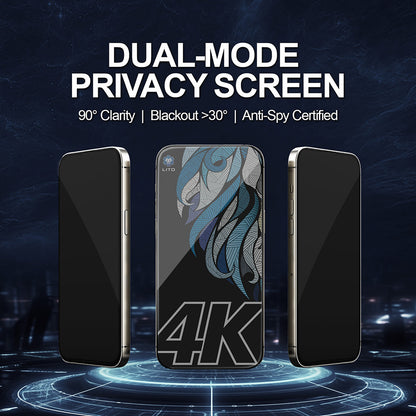 Védőfólia Privacy Lito D+ Max 4K Apple iPhone 17 Pro-hoz, Edzett Üveg, Teljes Ragasztás