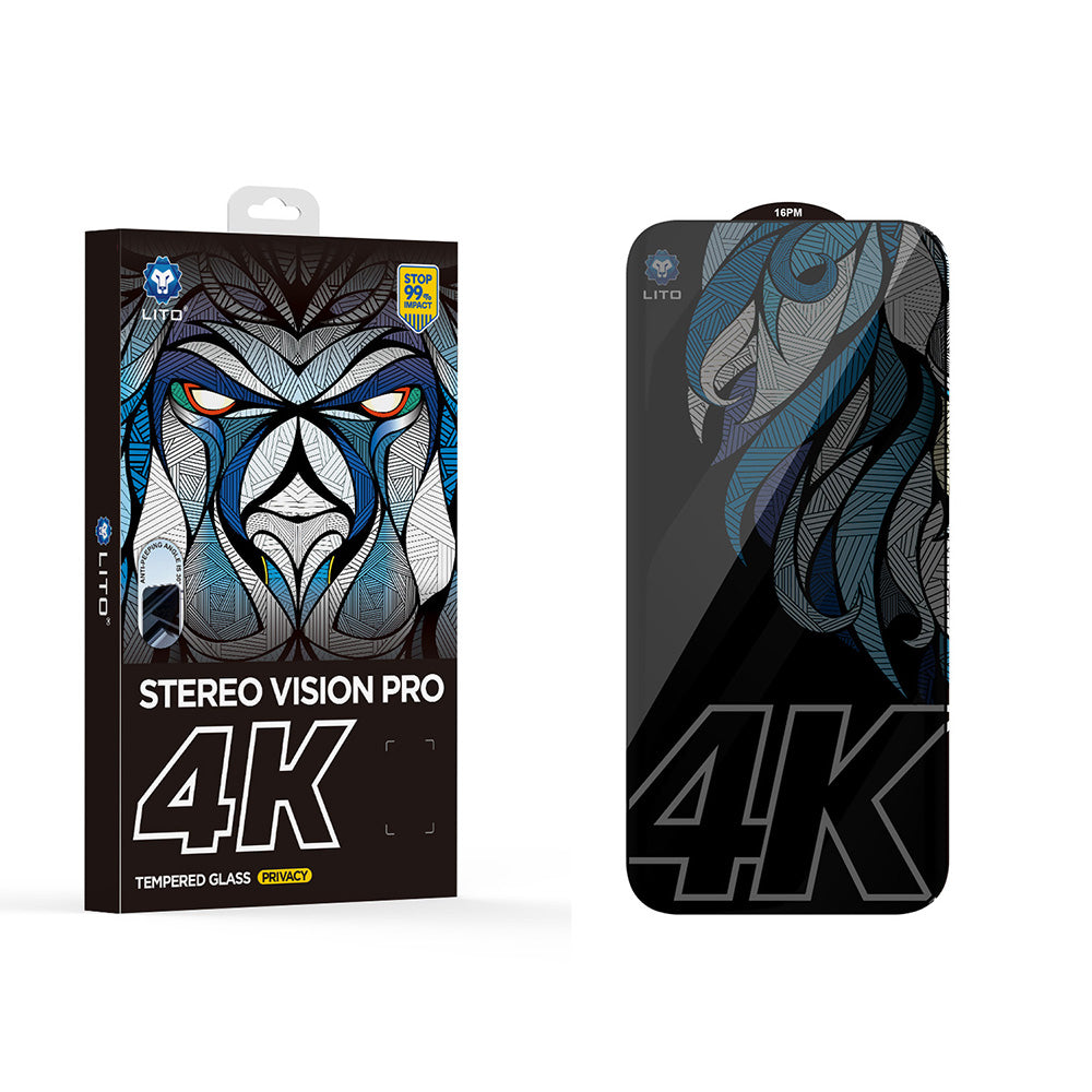 Védőfólia Privacy Lito D+ Max 4K Apple iPhone 17 Pro-hoz, Edzett Üveg, Teljes Ragasztás