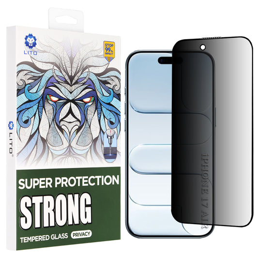 Privacy Lito D+ Max Strong védőfólia Apple iPhone 17 Air készülékhez, Edzett üveg, Teljes ragasztás