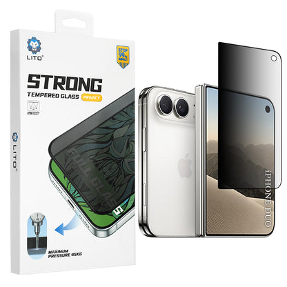 Lito D+ Max Strong Külső Képernyővédő Privacy fólia Apple iPhone Duo-hoz, Edzett Üveg, Teljes Ragasztóval