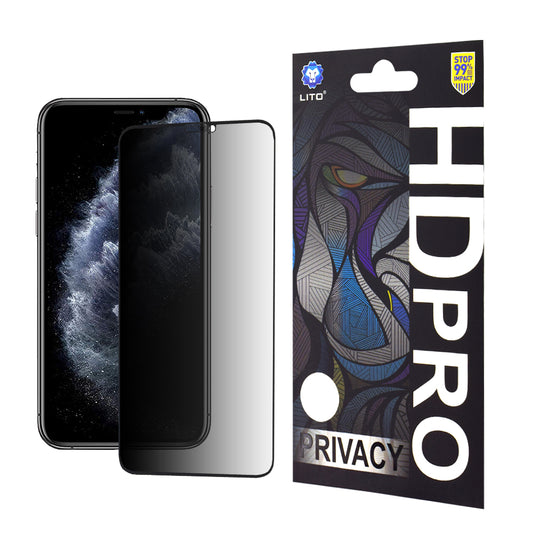 Lito HD Pro Privacy képernyővédő fólia Apple iPhone 11 Pro Max / XS Max készülékhez, edzett üveg, teljes ragasztófelület