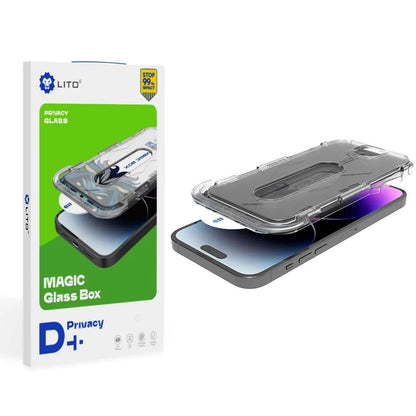 Privacy Lito Magic Glass Box D+ Tools védőfólia Apple iPhone 14 Pro Max készülékhez, Edzett üveg, Teljes ragasztás