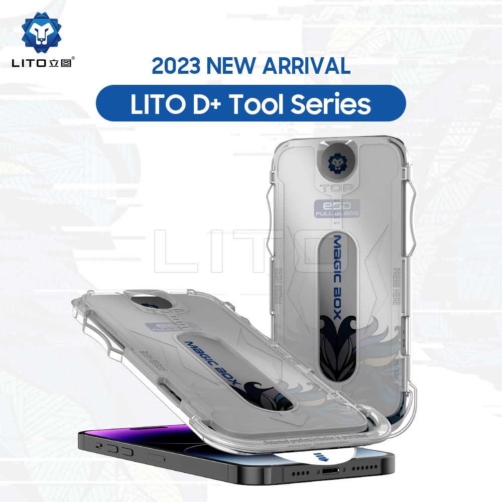 Lito Magic Glass Box D+ Tools Privacy képernyővédő fólia Apple iPhone 15 Pro-hoz, biztonsági üveg, teljes ragasztóval