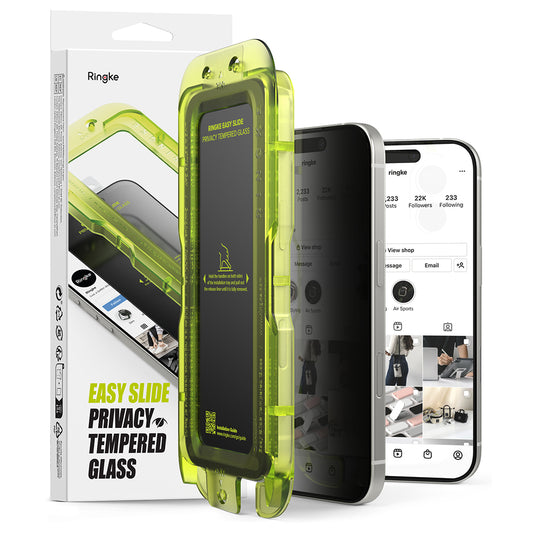 Ringke Easy Slide Privacy képernyővédő fólia Apple iPhone 17 Air készülékhez, edzett üveg, teljes ragasztó, 2 darabos készlet