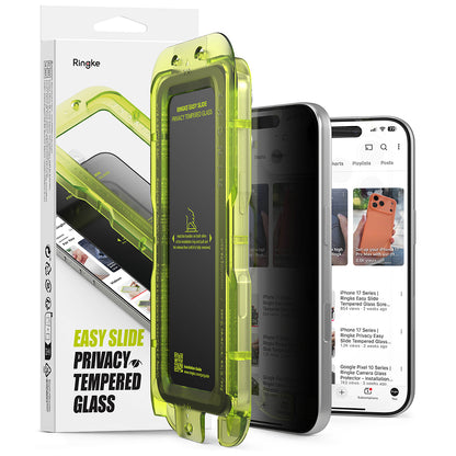 Ringke Easy Slide Privacy képernyővédő fólia Apple iPhone 18 Pro Max készülékhez, edzett üveg, teljes ragasztó, 2 darabos készlet