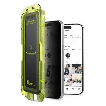 Ringke Easy Slide Privacy képernyővédő fólia Apple iPhone 18 Pro Max készülékhez, edzett üveg, teljes ragasztó, 2 darabos készlet