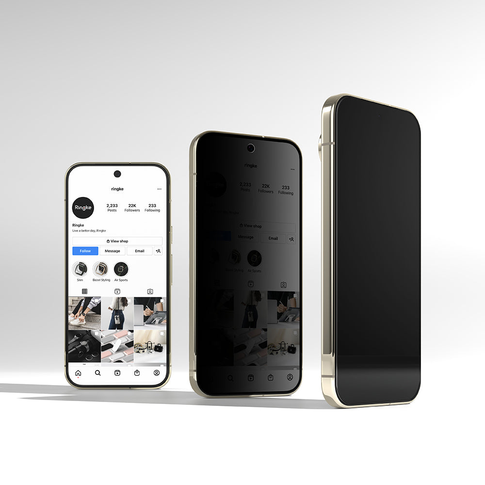 Ringke Easy Slide Privacy képernyővédő fólia Google Pixel 11 Pro / 10 Pro / 9 Pro készülékekhez, edzett üveg, teljes ragasztó, 2 darabos készlet