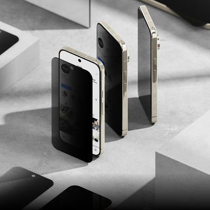 Ringke Easy Slide Privacy képernyővédő fólia Google Pixel 11 Pro / 10 Pro / 9 Pro készülékekhez, edzett üveg, teljes ragasztó, 2 darabos készlet