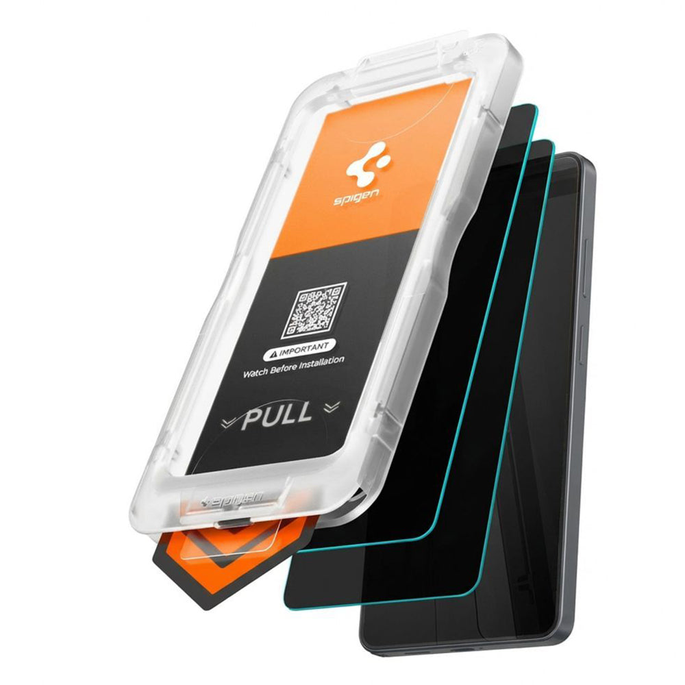 Védőfólia Privacy Spigen GlastR EZ FIT Pro HD Samsung Galaxy S26 Plus S947-hez, Edzett üveg, Teljes ragasztás, 2 darabos készlet AGL11085