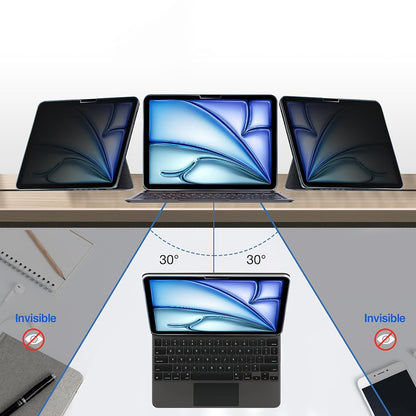 Techsuit ArmorGlass CrystalHD Privacy képernyővédő fólia Apple iPad (2025) / (2022) készülékhez, edzett üveg, teljes ragasztó, 2 darabos készlet