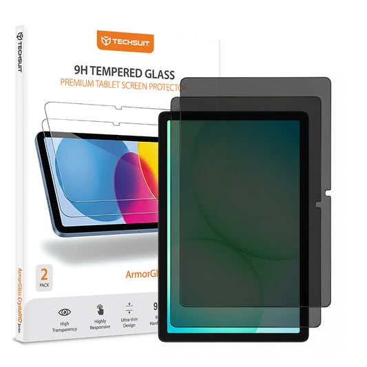 Techsuit ArmorGlass CrystalHD Privacy képernyővédő fólia Samsung Galaxy Tab A11+ / Tab A9+ készülékhez, edzett üveg, teljes ragasztó, 2 darabos készlet