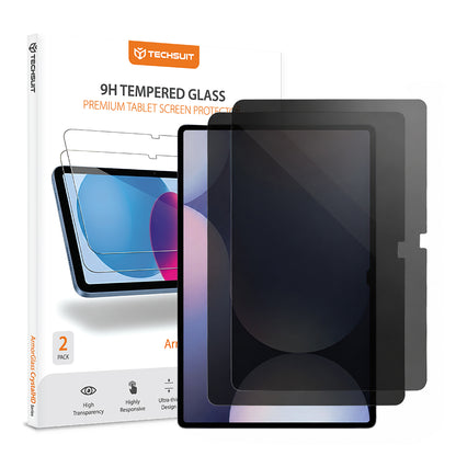 Techsuit ArmorGlass CrystalHD Privacy képernyővédő fólia Samsung Galaxy Tab S10+ / Tab S9 FE+ készülékhez, edzett üveg, teljes ragasztó, 2 darabos készlet