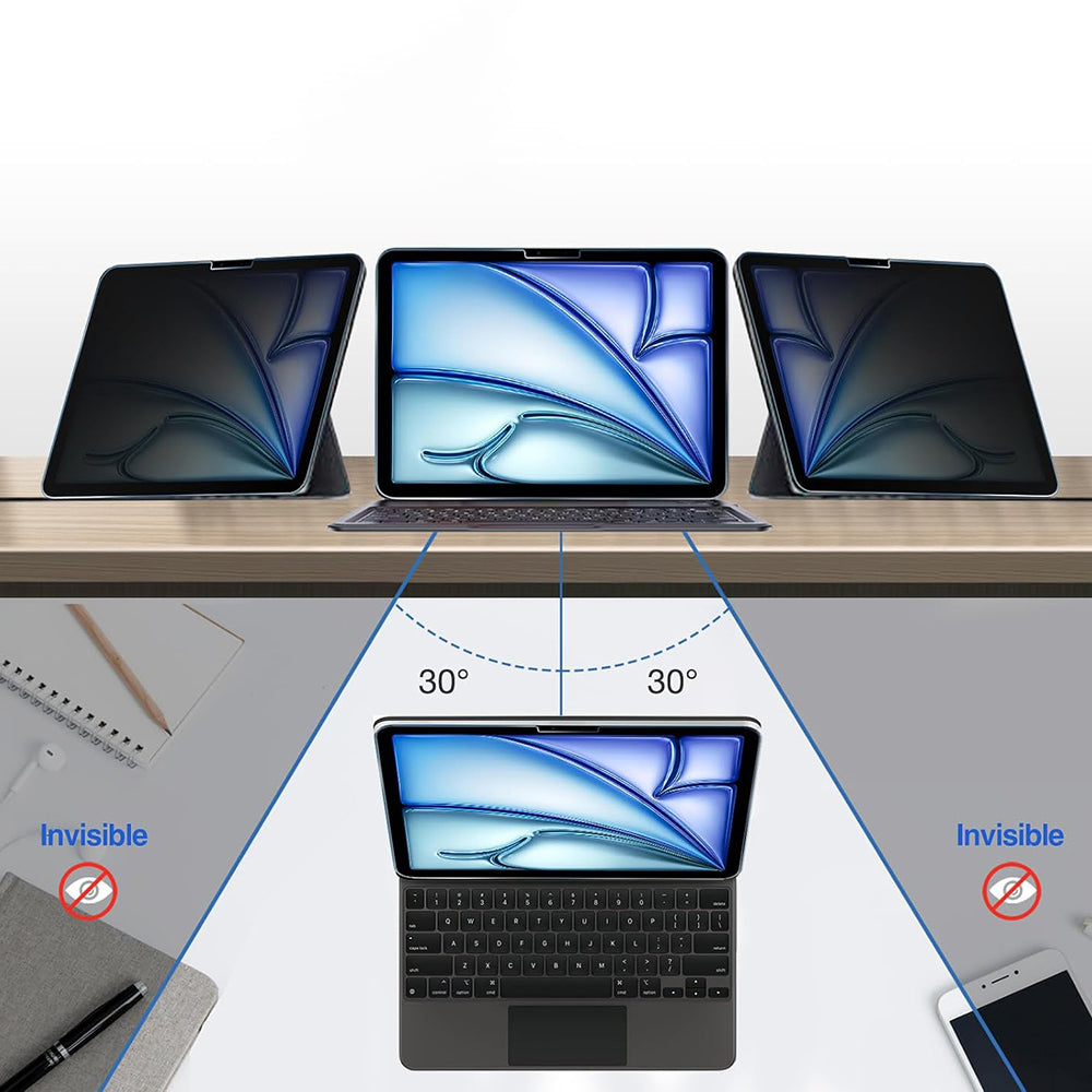 Techsuit ArmorGlass CrystalHD Privacy képernyővédő fólia Samsung Galaxy Tab S10+ / Tab S9 FE+ készülékhez, edzett üveg, teljes ragasztó, 2 darabos készlet