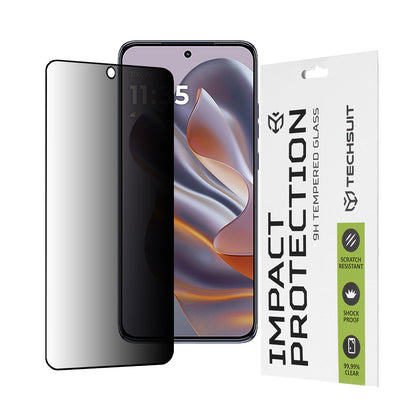 Techsuit Privacy képernyővédő fólia Motorola Edge 50 Neo-hoz, edzett üveg, teljes ragasztó, 111D